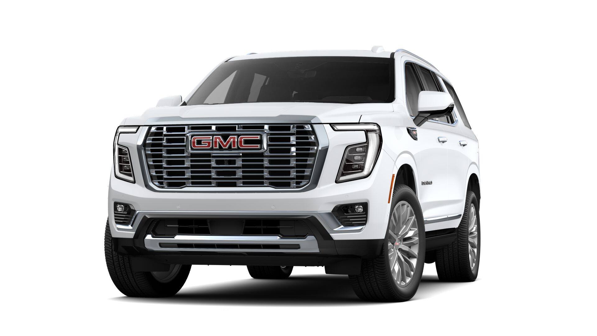 2026 GMC Yukon Denali in Summit White — front three-quarter view
